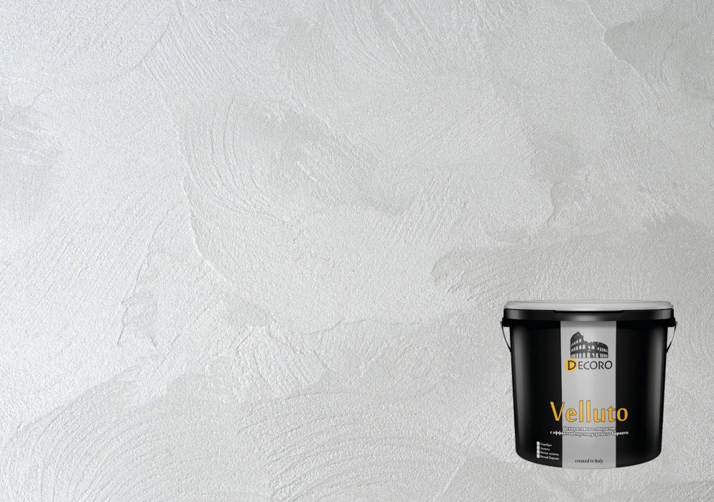 Velluto (Велюто) декоративное покрытие (эффект перламутрового бархата). Белое золото